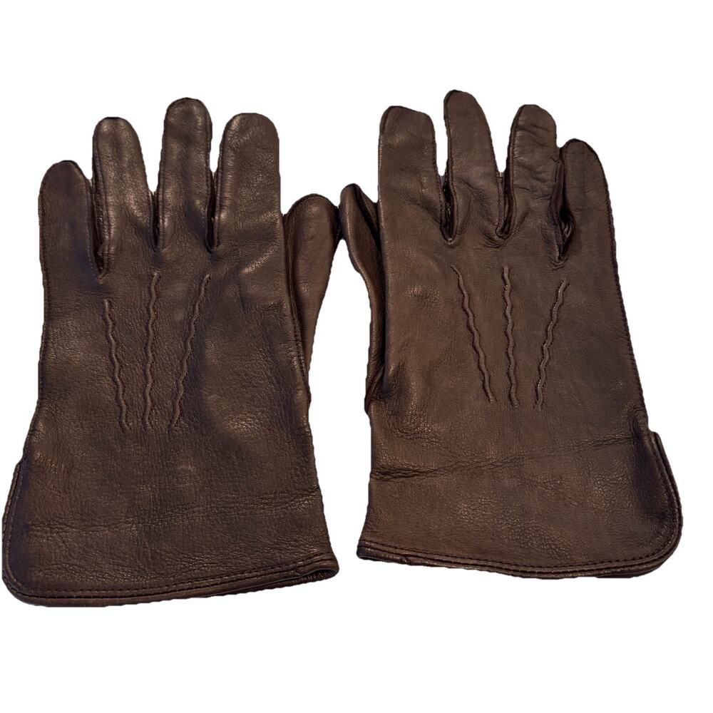 Vintage SOFT LEATHER DRIVING GLOVES LIGHT WEIGHT BROWN SIZE LARGE High Quality